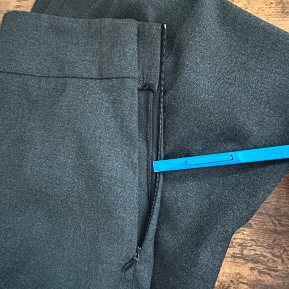 NWT Zara Wide Leg Pants XL Gray Side Zipper Cropped Minimalist Preppy Academia - Picture 3 of 9